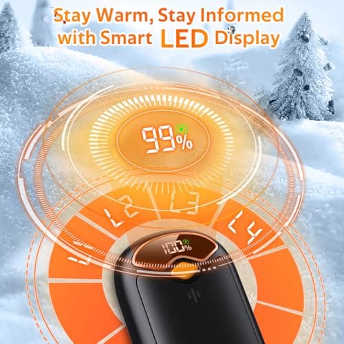Hand Warmers Rechargeable - Magnetic Electric Hand Warmers 2 Pack, LED Display, 4 Settings Fast Heating Reusable Portable Heater Handwarmers for Golf Hunting Camping Essentials, Gifts for Men Women - Thumbnail 2