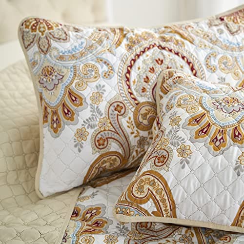 Mellanni Twin Bedspread Coverlet Set - Bedding Cover with Sham - Ultrasonic Quilting Technology - 2 Piece Oversized Quilt Set - Bedspreads & Coverlets (Twin, Paloma Beige) - Thumbnail 4