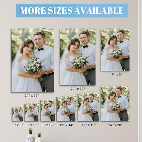 WayToLight Custom Canvas Prints with Your Photos, Canvas Wall Art for Friends, Couples and Weddings, Ideal for Bedroom, Office Decor (8" X 10") - Thumbnail 6