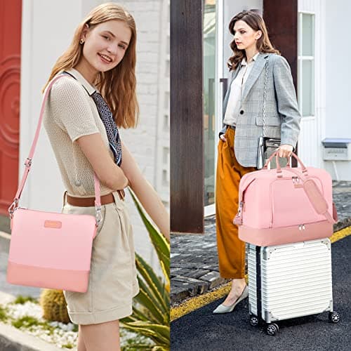 Travel Weekender Bag for Women, 21" Overnight Bag with Shoe Compartment 50L Large Travel Duffel Bag Carry On Tote for Weekend, Overnight, Business Trips, Water Resistant - Thumbnail 3