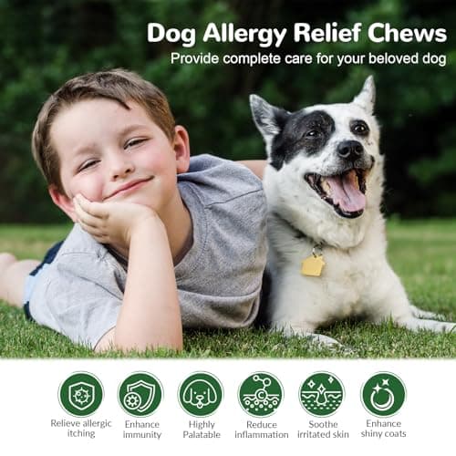Vetriuntrix Dog Allergy Chews, Dog Itch Relief Chews for Paw Licking Itchy Skin, Probiotics with Omega-3 Turmeric Astragalus for Large Dogs Coat Immune Supplement-150ct - Thumbnail 2