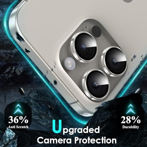 YWXTW Camera Lens Protector for iPhone 15 Pro/iPhone 15 Pro Max, [1 Step Installation Tray] HD Clear Individual Camera Cover Tempered Glass Screen Protector Accessories, Case Friendly(Clear) - Thumbnail 3