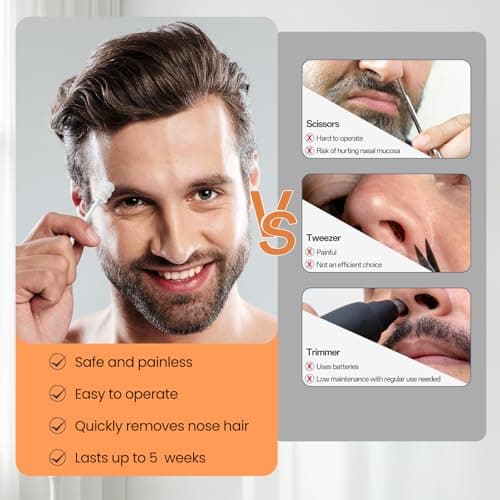 AUZEAL Nose Wax Kit Men With 30 Nose Waxing Sticks, Nose Hair Wax Kit With100g Wax, Up to 20 Uses, Safe, Quick and Painless Nose Hair Removal for Men - Thumbnail 3