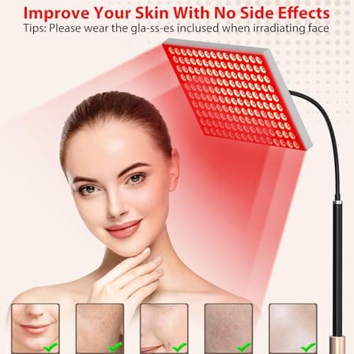 Red Light Therapy for Body and Face, Infrared Light Therapy Lamp 660nm Red Light and 850nm NIR LED Panel Light with Adjustable Stand, Infrared Redlight Therapy Device for Body Use at Home/Office/Gym - Thumbnail 3