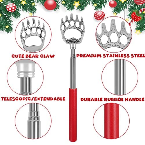 SANTAMADE Bear Claw Back Scratcher 4 Pack, Telescopic Expendable Cool Gifts for Men, Women, Grandma, Grandpa - Funny White Elephant Gifts for Adults Useful Stocking Stuffers for Adults - Thumbnail 4