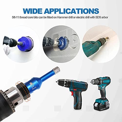 BRSCHNITT Core Drill Bit Adapter 5/8"-11 Male Thread to SDS Plus Shank for Diamond Hammer Power Drill - Thumbnail 4