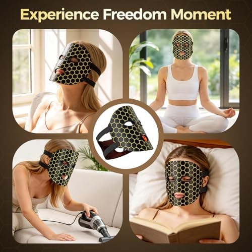 Red Light Therapy Mask for Face, 7-Color LED Face Mask, Near Infrared 850nm, Anti-Aging Wrinkle Reduction & Acne Treatment, At-Home Skin Rejuvenation Beauty Device for Women & Men - Thumbnail 5