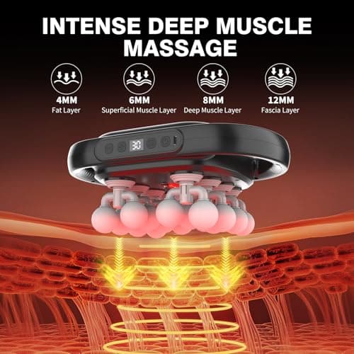 HuixinLine New 16 Head Massage Gun Set, Muscle Relaxation Massage Suitablefor Back Leg and Foot Muscle Relaxation, Deep Tissue Massage Gun,Portable 30-SpeedSettings, (with 16 Gray Massage Heads) - Thumbnail 2