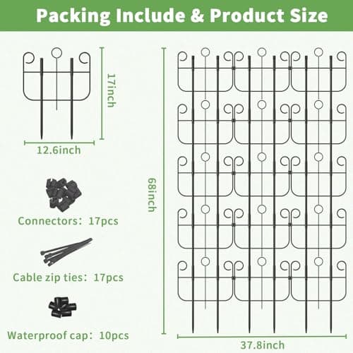 Garden Trellis for Climbing Plants, Outdoor Rustproof Heavy Duty Plant Climber Support for Flowers, Vine, Cucumbers, Expandable Height & Width, No Dig Decorative Garden Fence Panels - Thumbnail 2