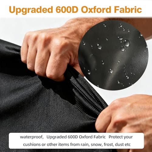 Extra Large Outdoor Cushion Storage Bag 68"L X 30"W X 20"H Waterproof Heavy Duty Big Patio Chair Cushion Storage Bag with Zipper and Handles for Backyard Pool, Black - Thumbnail 6