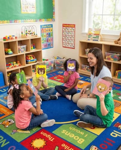 Giant Animal Alphabet Flash Cards with Handheld Animal Masks - 26 Pcs ABC Learning Cards for Toddlers 1-3 - Phonics Mnemonic Letter Recognition Toys for Preschool & Kindergarten Classroom - Thumbnail 4