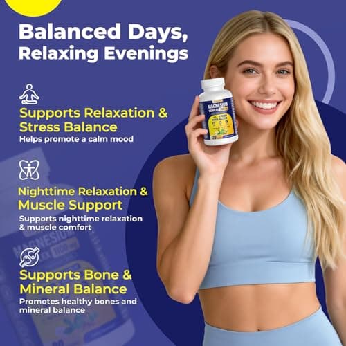 Magnesium Complex for Women & Men 1100mg, 7-in-1 Magnesium Supplement with Ashwagandha & L-Theanine for Calm & Sleep Support, High Absorption, Vegan 120 Capsules - Thumbnail 5