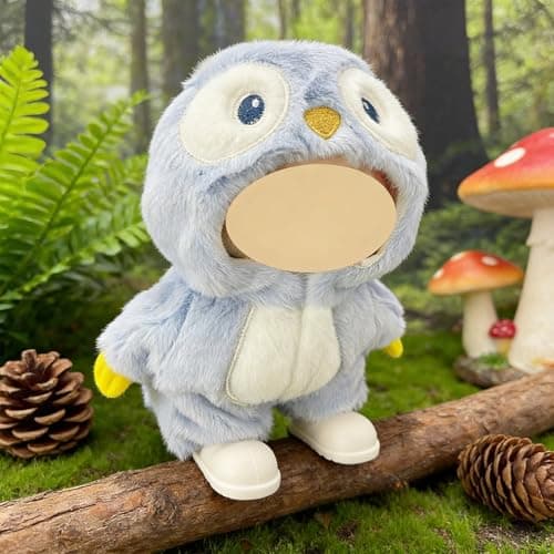 Ezcora 3PCS Animal Costume Outfits for 17cm Dolls, Include Blue Penguin, Brown Rabbit, and Festive Clown Clothes with Shoes and Mini Bottle, Cute Dress Up Accessories, (No Dolls) - Thumbnail 3