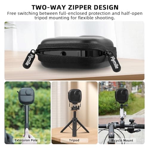 Flymile Osmo Nano Carrying Case (for Cage), Storage Small Bag for DJI Osmo Nano, Travel PU Hard Shell Portable Cover Protector With Carabiner & Wrist Strap Camera Protective Accessories - Thumbnail 4