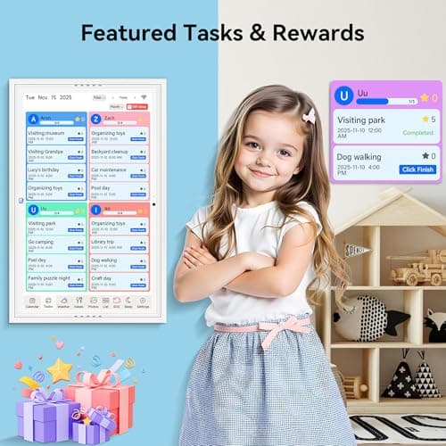 Missfly 15.6 Inch Smart Digital Wall Calendar with Touch Screen, One-Touch Video Call & AI Voice Control, Syncs with Google & Apple Calendar, Easy Operation Daily Planner, Practical Gift for Elderly Seniors & Parents - Thumbnail 3
