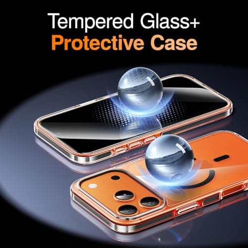 SMARTDEVIL for iPhone 17 Pro Case with 2 Screen Protectors, [Compatible with Magsafe][Anti-Yellowing][Military-Grade Protection] Shockproof Slim Magnetic Phone Case with Black Border Design - Thumbnail 6