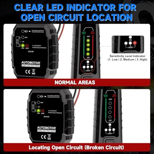 VSTM Wire Tracer Automotive Electrical Open & Short Finder, Circuit Breaker Finder, Circuit Tester, Fault Probe Cable Tracker, DC 6-42V Electrical Circuit Diagnostic Tool - Thumbnail 4