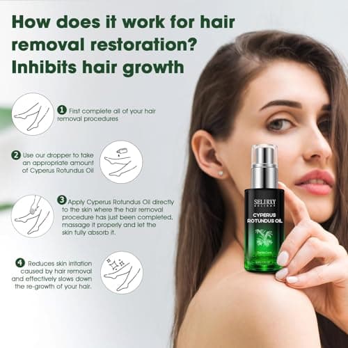 Nodfens Cyperus Rotundus Oil, Cyprus Rotundus oil for Hair Removal, After ShaveOil for Women, Natural Cyperus oil for Reducing Body Hair Growth, Soothing and Gentle for All Skin Types - Thumbnail 3