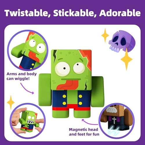 GobiDex 108PCS Magnetic Blocks & Figures Crew Playset, Build Weird Monster MagWonder with STEM Building Toys, Pretend Play Montessori Gift for Boys and Girls 3+ Years Old - Thumbnail 3
