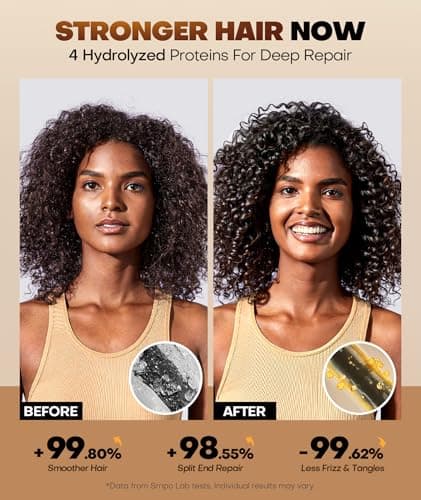 Collagen Hair Mask for Deep Conditioning, Keratin Hair Treatment with 4 Hydrolyzed Proteins, Moroccan & Avocado Oils Conditioner for Nourish, Calendula Gentian Extracts Care Dry & Damaged Hair 8.45 OZ - Thumbnail 3