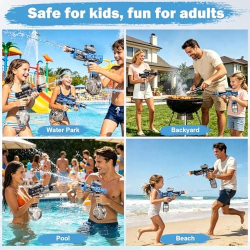 Altoance Electric Water Gun for Kids, Automatic Squirt Gun with LED Light & Sound - Thumbnail 3