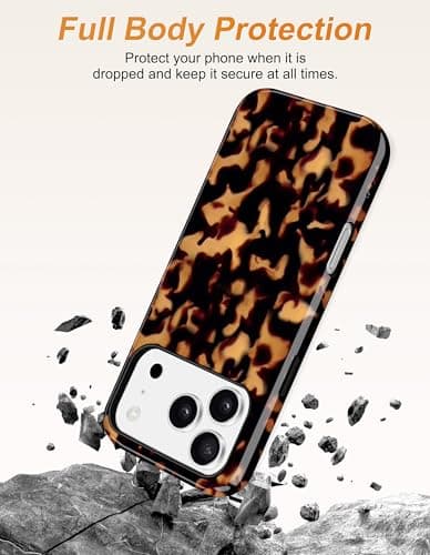 Aitipy Magnetic Tortoise Shell Phone Case for iPhone 13 Pro, Compatible with MagSafe, Cute Brown Aesthetic Leopard Print Soft TPU and Hard PC Shockproof Protective Phone Cover for Women Girls - Thumbnail 4