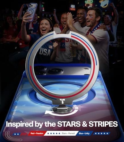 TORRAS World Cup Spirit Inspired, Football Limited Edition Ostand Q3 Air for iPhone 17 Pro Max Case & 360 Magnetic Stand, Fit for MagSafe, Mil-Grade Drop Tested, Camera Control Button, Starlight - Thumbnail 6