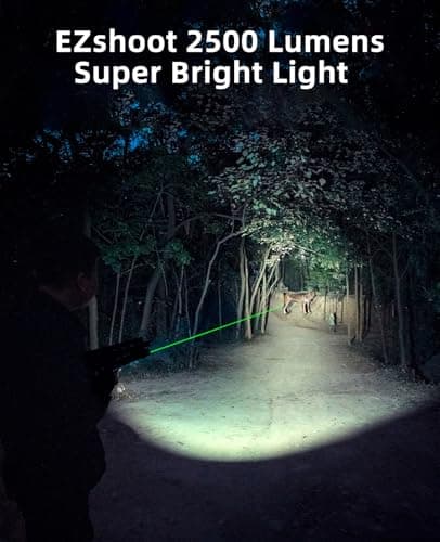 EZshoot 2500 Lumens Rifle Laser Light Combo Compatible with M-Rail, Rechargeable Ar Light Laser Combo with Magnetic Remote Switch, Rifle Flashlight with Strobe Mode for Home Defense, Hunting - Thumbnail 4