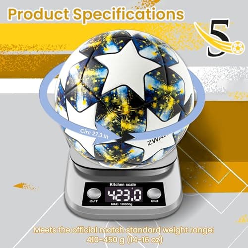ZWAW Soccer Ball Size 5 – Waterproof PU Leather, Includes Pump, Needles, and Mesh Storage Net for Easy Carrying - Thumbnail 5