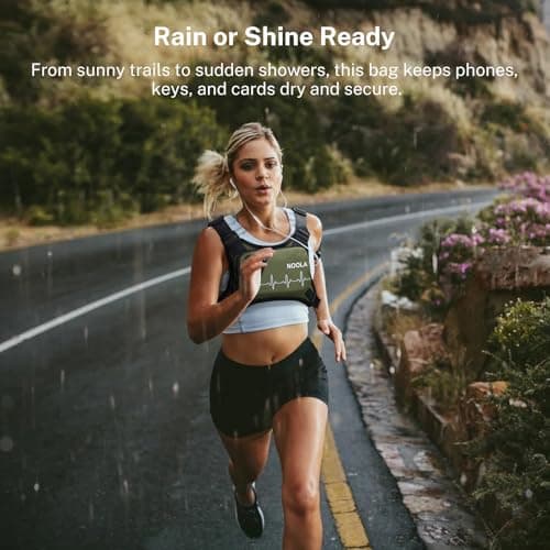 NOOLA Running Chest Pack, Running Vest for Men Women with Reflective Back, Lightweight Sport Chest Bag for Runners, Cycling, Biking, EDC Pouch, Phone Holder Carrier for Jogging, Green - Thumbnail 4