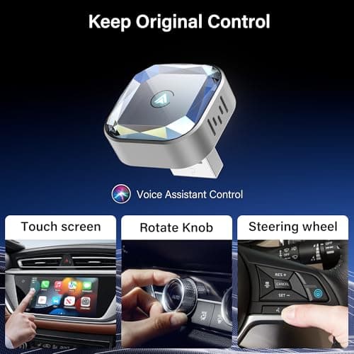 Wireless CarPlay Adapter for Apple iPhone & Android Auto Dongle Plug and Play 2-in-1 Wireless Dongle Bluetooth 5.4 Car Play Adapter Mini Sized & Fast Connection - Thumbnail 4