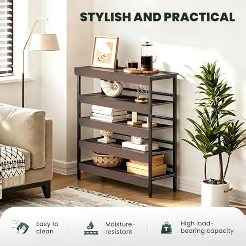 5 Pack Wire Shelf Covers for Pantry, Closet & Kitchen - Waterproof PVC Wire Rack Covers Shelves with Wood Grain Finish - Metal Shelf Liner with Acrylic Clips for Stability - Thumbnail 3