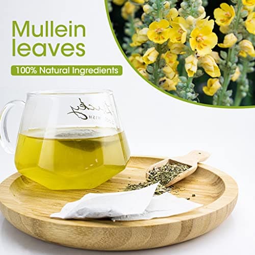 Mullein Leaf Tea, Mullein Tea Bags for Lung Cleanse, Respiratory Support and Mucous Membranes, Herbal Tea Caffeine Free, Non-GMO, 40 Tea Bags - Thumbnail 5
