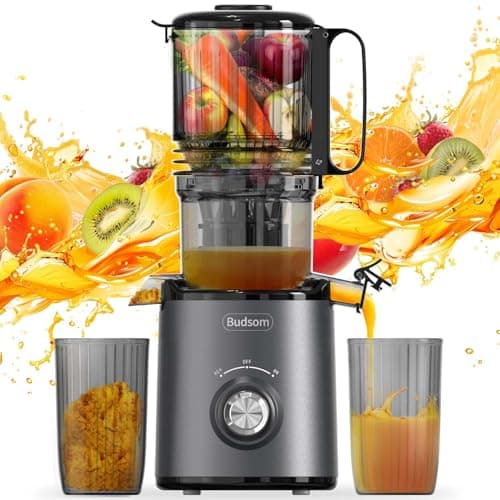 ​Budsom Cold Press Juicer Machine: 300W Slow Masticating Juicer for Whole Fruits & Vegetables, 5.3" Wide Feed Chute, High Juice Yield, Easy to Clean, Quiet 55 RPM, Juice Extractor for Home & Kitchen - Image 1