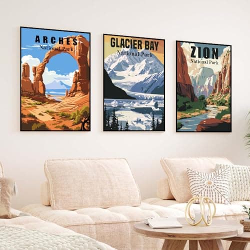 igoodom 6 Pack Paint by Numbers for Adults, 25x35cm DIY Acrylic Canvas Painting Kit, National Park Paint by Number Set for Beginners & Home Wall Decor - Thumbnail 3