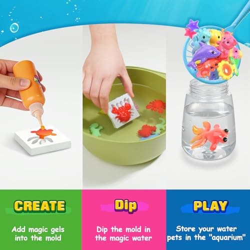 Coodoo Magic Water Elf Toy Craft Kits, Aqua Fairy Water Gel DIY Squishies Squishy Maker Toddler Kids Toys for Girls Boys Toys Birthday Gifts, Art Supplies Arts and Crafts for Kids Ages 4-6 4-8 8-12 - Thumbnail 2