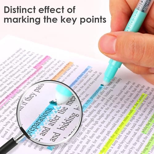 HANKU Erasable Highlighters Assorted Colors Pens, Dual Tip 10 Colors Erasable Markers, Smooth Writing Book Journaling Highlighters for Journaling Coloring Doodling Supplies - Thumbnail 4