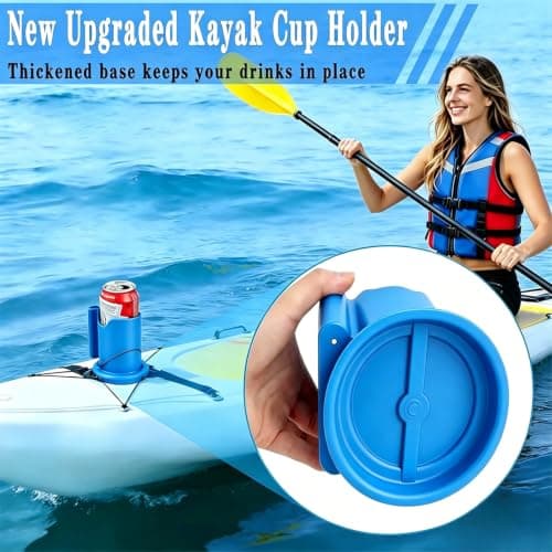 WEZKYLCG Upgraded Kayak Cup Holder, Paddle Board Drink Holder, 2-in-1 Drink & Phone Holders, Kayak Accessories for SUPs, Canoes, Surfboards, Cups or Water Bottles/Cans(Blue) - Thumbnail 2