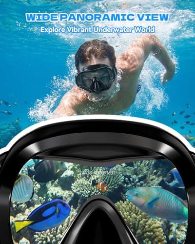 Aegend Diving Mask for Adult Youth, Anti-Fog Anti-UV Wide View Snorkel Mask for Scuba Diving Swimming Snorkeling - Thumbnail 4