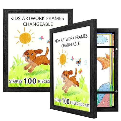 Artfeel 2-Pack 8.5x11 Kids Art Frames,Front Opening Kids Artwork Frames Changeable Child Artwork Picture Display,Children Storage Frame for Wall,Holds 50pcs Drawings,Craft,Art Project,Schoolwork. - Image 1