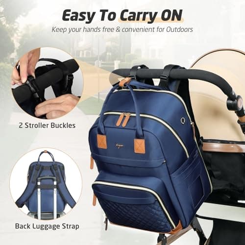 Tonyeee Diaper Bag Backpack, Extra Large Baby Diaper Bag for 2 Kids Twin - Thumbnail 5