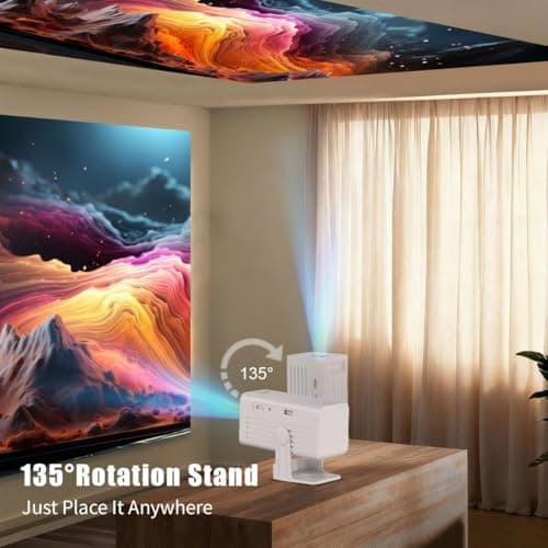 [Smart Projector with Apps] 4K Supported Mini Projector with Wifi and Bluetooth, XENPONAD Movie Projector for Bedroom Celling Camping & Outdoor Use, Portable Projector with Speaker, Auto Keystone - Thumbnail 6