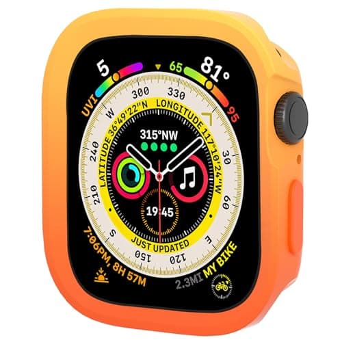 SDOCEBF for Apple Watch 40/41mm Case, Soft TPU Slim Shockproof Bumper for Series9/8/7/6/5/4/SE, Orange-Yellow - Image 1