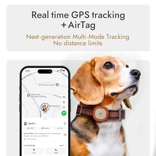 Molly&Cody GPS + Bluetooth Pet Tracker for Cats & Dogs – Real‑Time Tracking, Virtual Fence, IP67 Waterproof, Up to 60‑Day Battery, Health Monitoring, iOS/Android – Subscription Required (Red) - Thumbnail 3