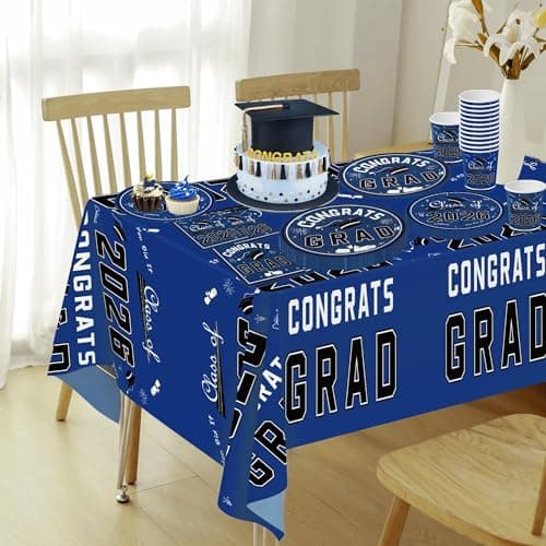 OHOME Graduation Decorations 2026 - Graduation Decorations Class of 2026 - Serve 24 - Blue Plates Tablecloth Napkins Cups Banner - Graduation Party Favors Supplies - Thumbnail 4