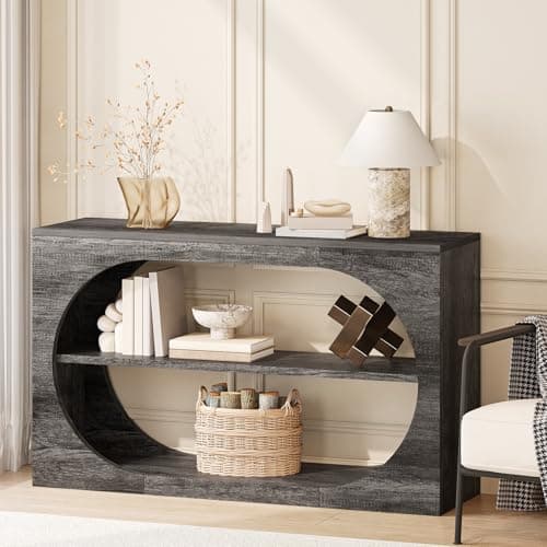 Tarnorci Console Table, 55-Inch Entryway Tables 3-Tier Wood Narrow Sofa Tables for Living Room Foyer Table for Entryway, Hallway, Entrance - Thumbnail 6
