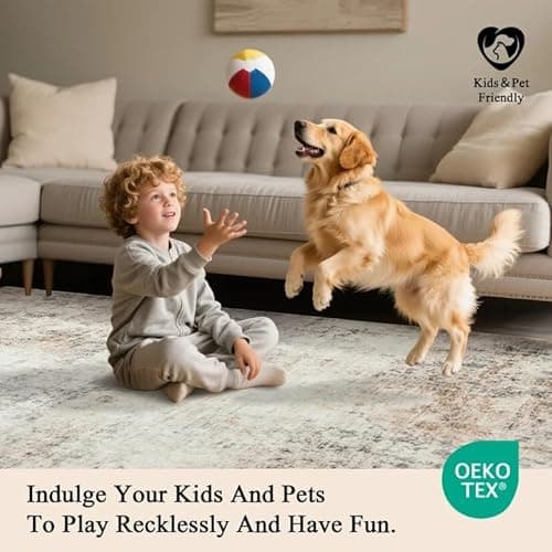 Ruicharm Non-Slip Runner Rugs for Hallway: 2x6 Washable Long Rug for Entryway Kitchen Bathroom Bedroom Indoor - Modern Abstract Home Decor Mat Carpet - Sandstone Beige Gray - Thumbnail 5