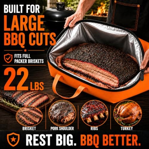 LAGANV BBQ Blanket for Resting Meat - 21.6" Insulated Meat Resting Bag - Thumbnail 3