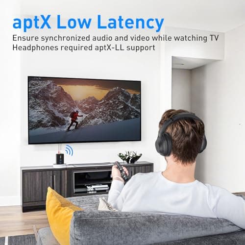 1Mii RCA Bluetooth 5.3 Adapter for TV, 3.5mm AUX Bluetooth Transmitter Receiver for 2 AirPods or Headphones, Home Stereo, Speakers, Projector, Treadmills, PC, with Volume Control, aptX Low Latency - Thumbnail 3