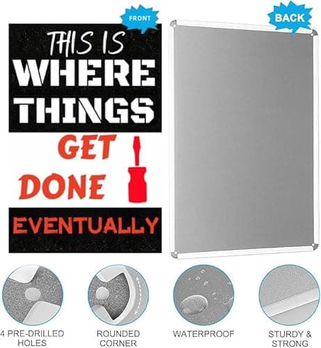 Carastora Metal Garage Sign – Vintage-Style Funny Wall Plaque for Shop, Man Cave or Workspace – Humor Decor for Men, 12x8 Inch Tin Sign - Thumbnail 5